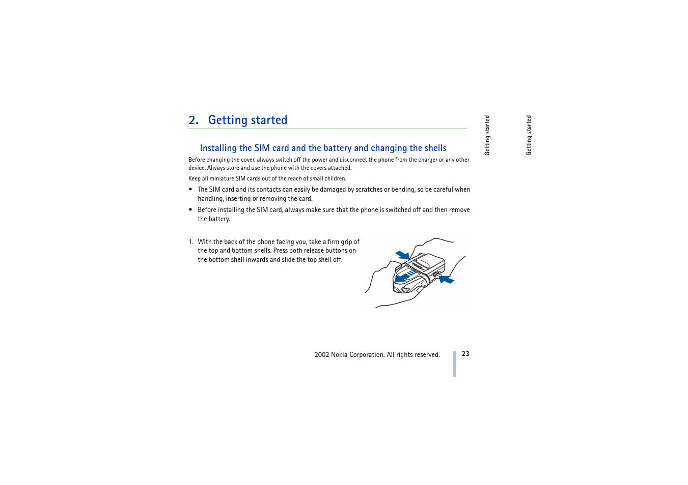 Getting started | Nokia 5210 User Manual | Page 23 / 106