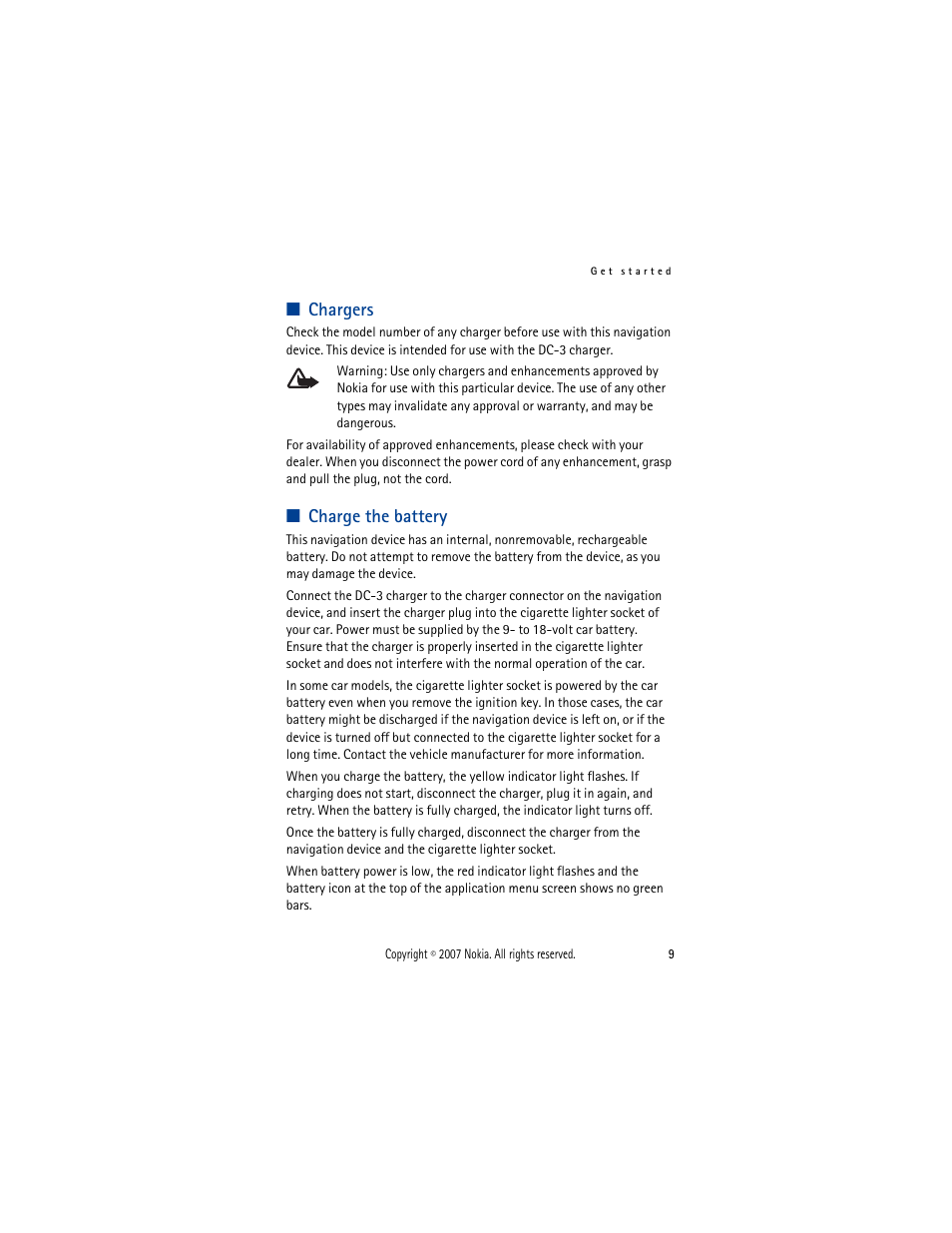 Chargers, Charge the battery, Chargers charge the battery | Nokia 330 User Manual | Page 9 / 86