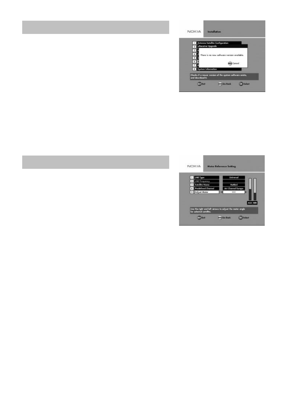 Antenna and satellite configuration | Nokia MEDIAMASTER 9660S User Manual | Page 13 / 30