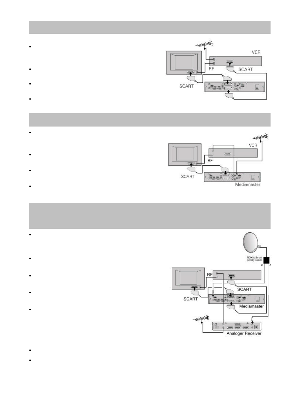 Connecting to a tv and a video recorder, If your vcr does not have a scart connector | Nokia MEDIAMASTER 9660S User Manual | Page 6 / 30