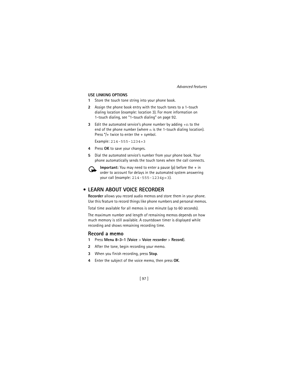 Learn about voice recorder | Nokia 3586I User Manual | Page 106 / 177