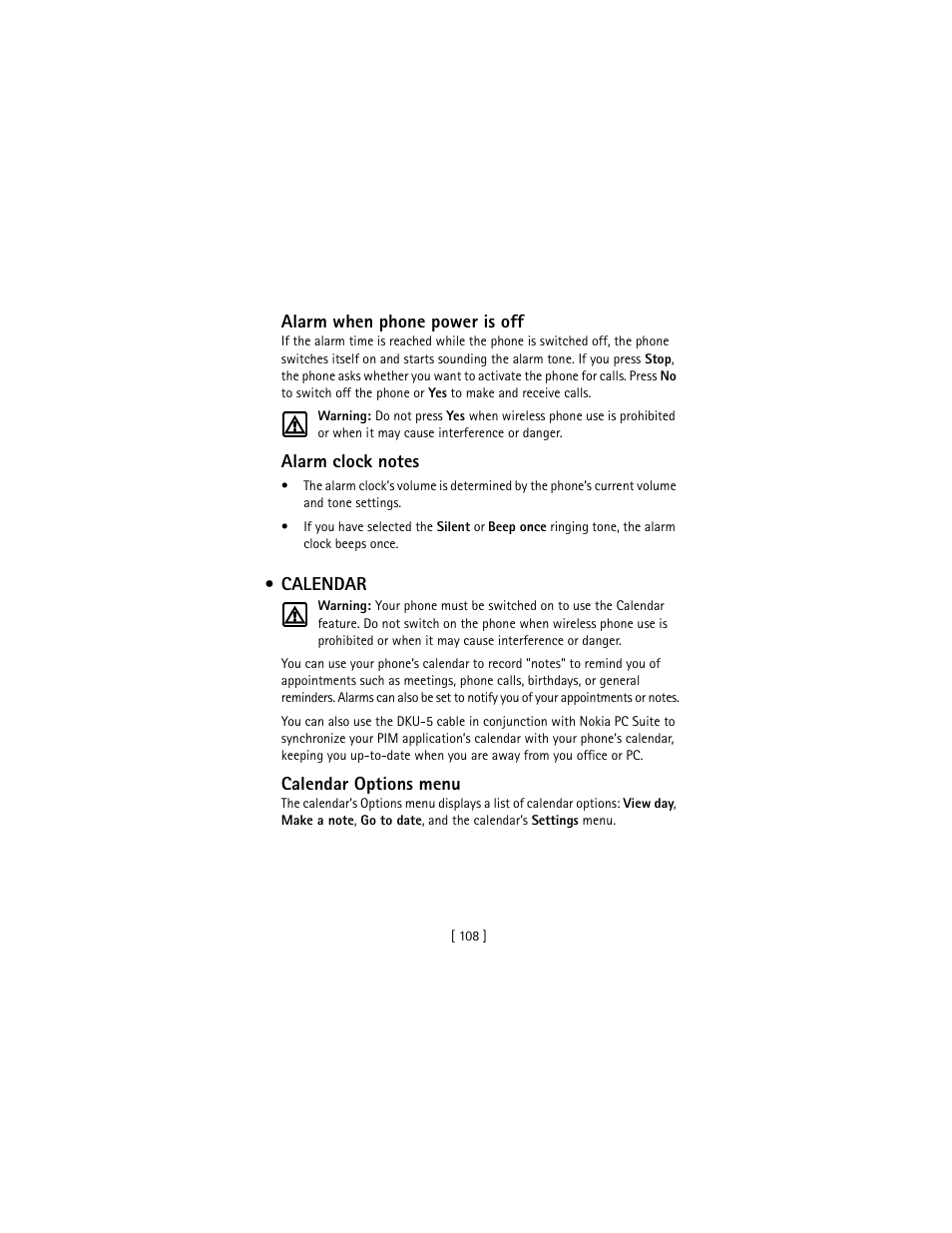 Calendar | Nokia 3586I User Manual | Page 117 / 177