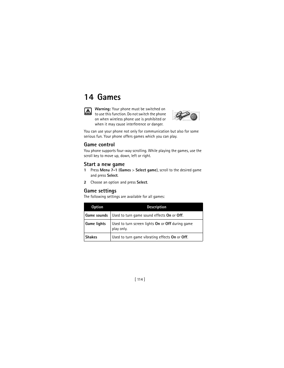 14 games | Nokia 3586I User Manual | Page 123 / 177