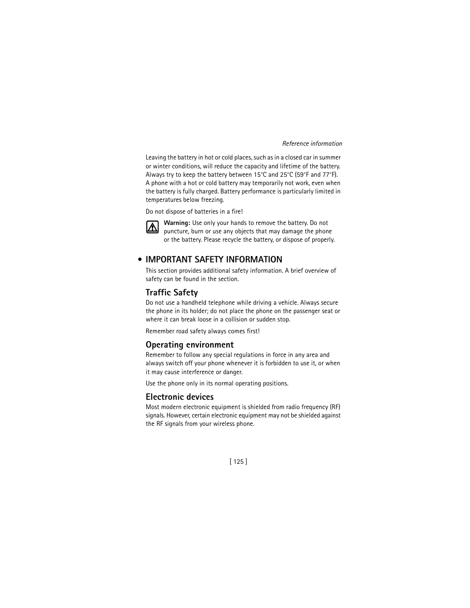 Important safety information | Nokia 3586I User Manual | Page 134 / 177