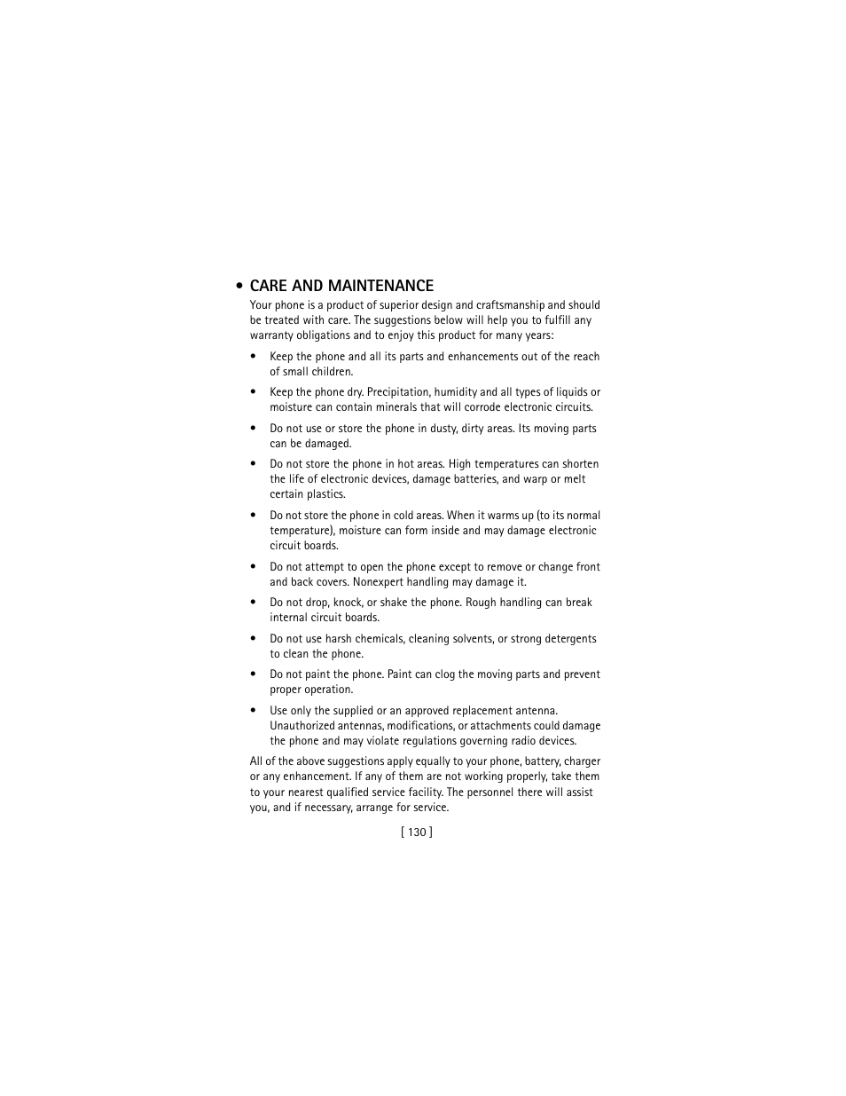 Care and maintenance | Nokia 3586I User Manual | Page 139 / 177