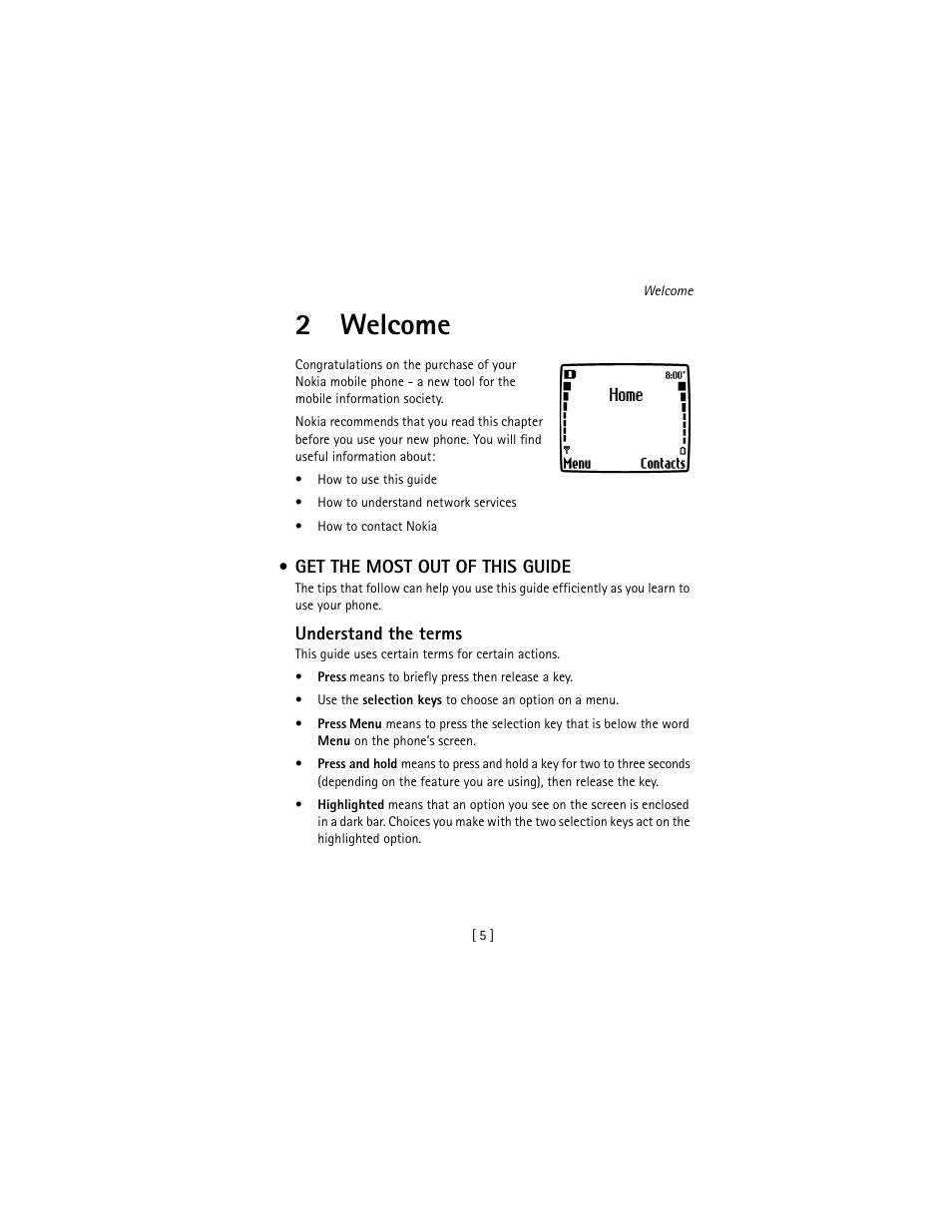 2 welcome, Get the most out of this guide, Welcome | 2welcome | Nokia 3586I User Manual | Page 14 / 177