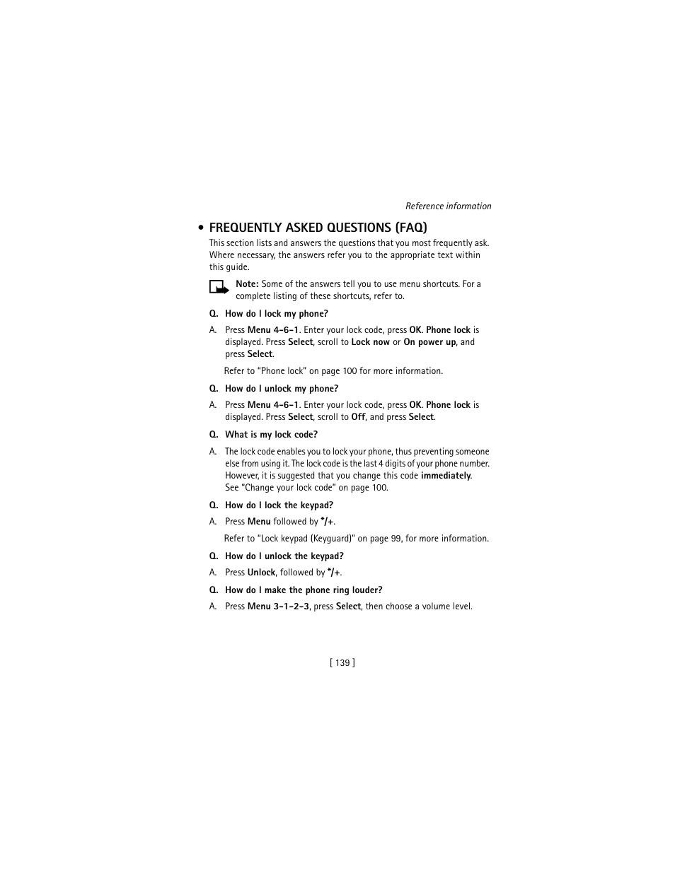 Frequently asked questions (faq) | Nokia 3586I User Manual | Page 148 / 177