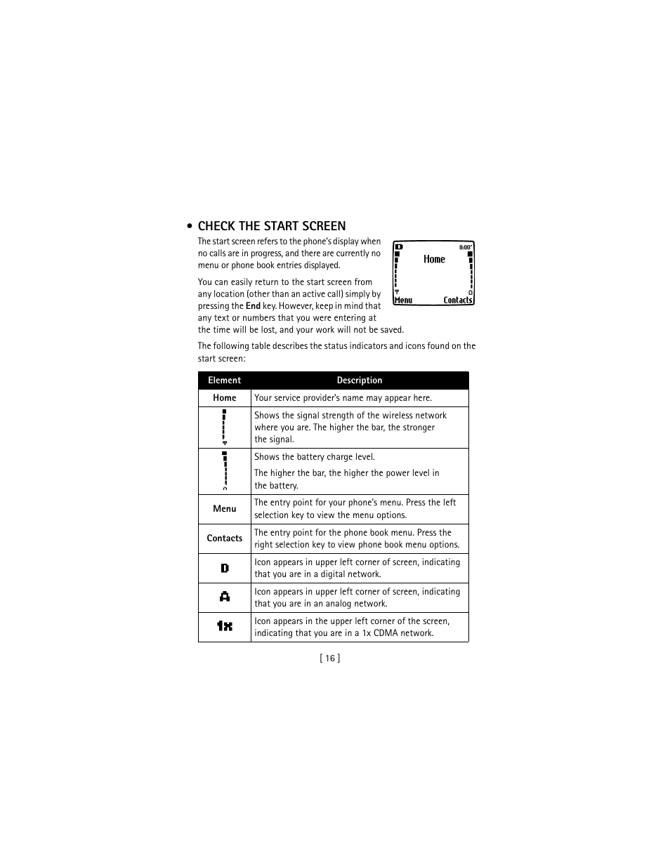 Check the start screen | Nokia 3586I User Manual | Page 25 / 177