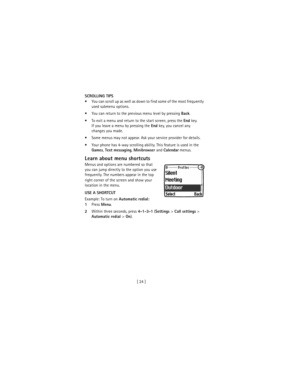 Learn about menu shortcuts | Nokia 3586I User Manual | Page 33 / 177
