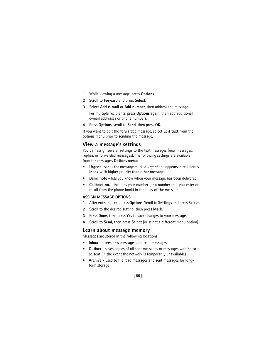 View a message’s settings | Nokia 3586I User Manual | Page 75 / 177