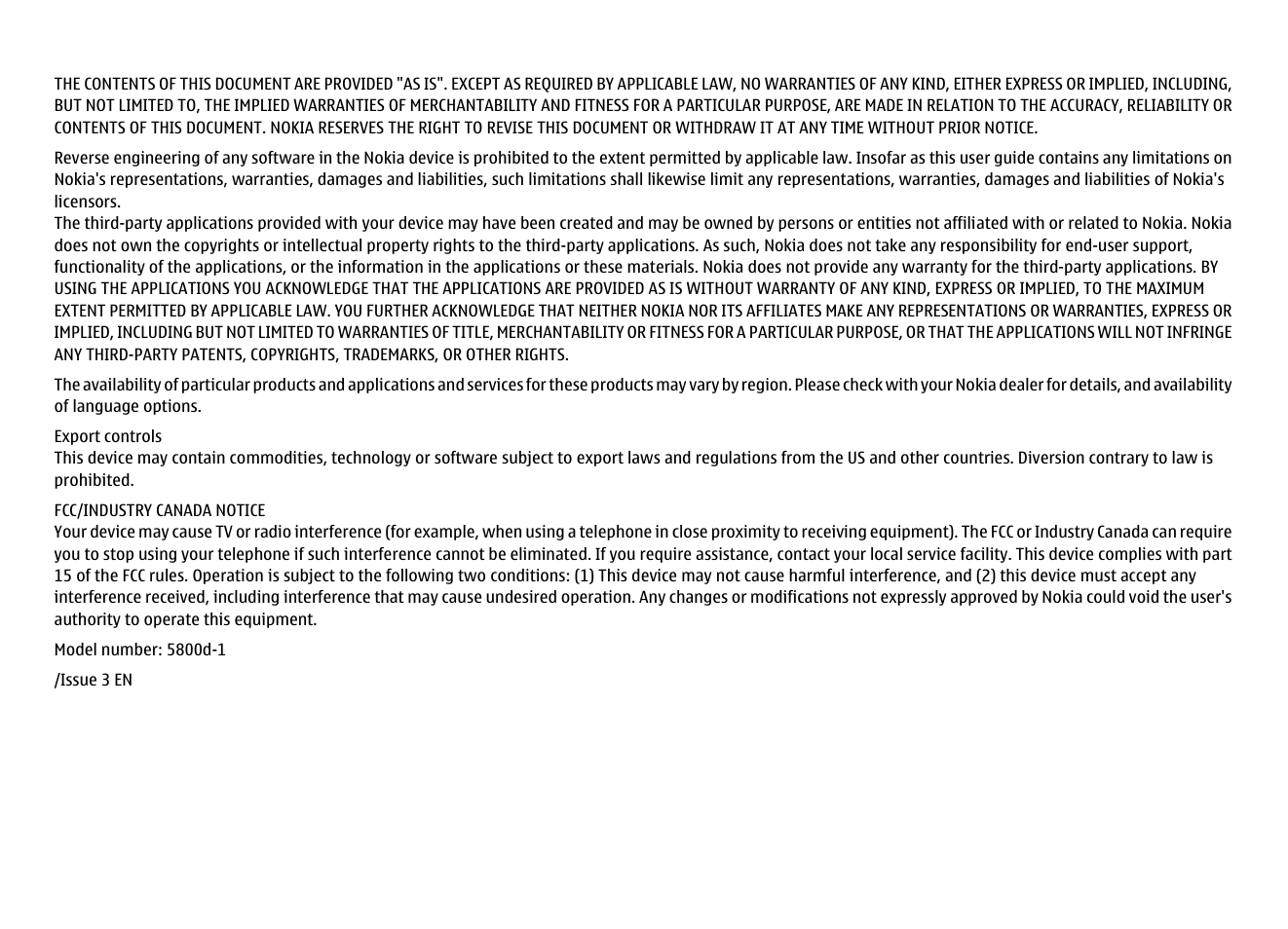 Nokia XPRESSMUSIC 5800 User Manual | Page 3 / 116