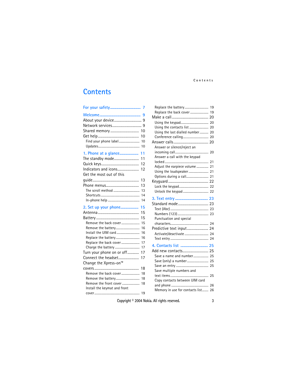 Nokia 6015 User Manual | Page 3 / 87