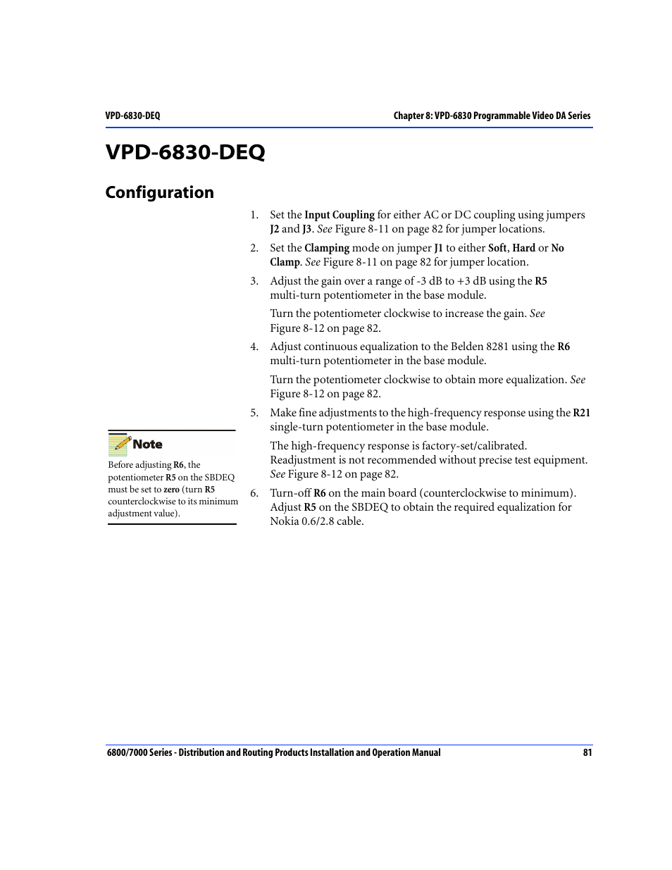 Vpd-6830-deq, Configuration | Nokia 6800 Series User Manual | Page 108 / 151