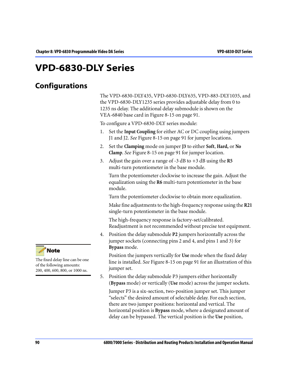 Vpd-6830-dly series, Configurations | Nokia 6800 Series User Manual | Page 117 / 151