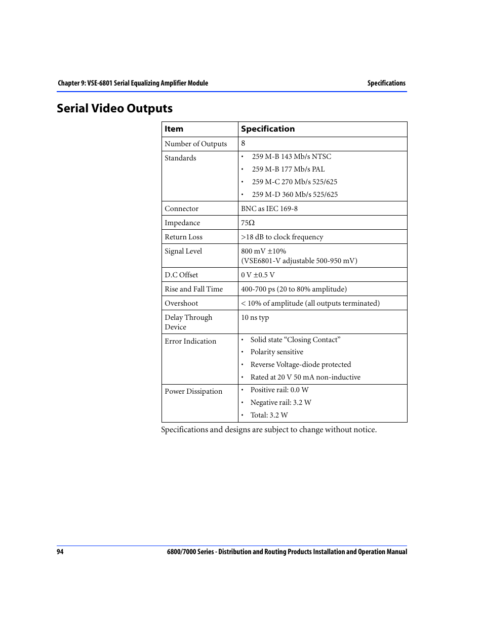 Serial video outputs | Nokia 6800 Series User Manual | Page 121 / 151