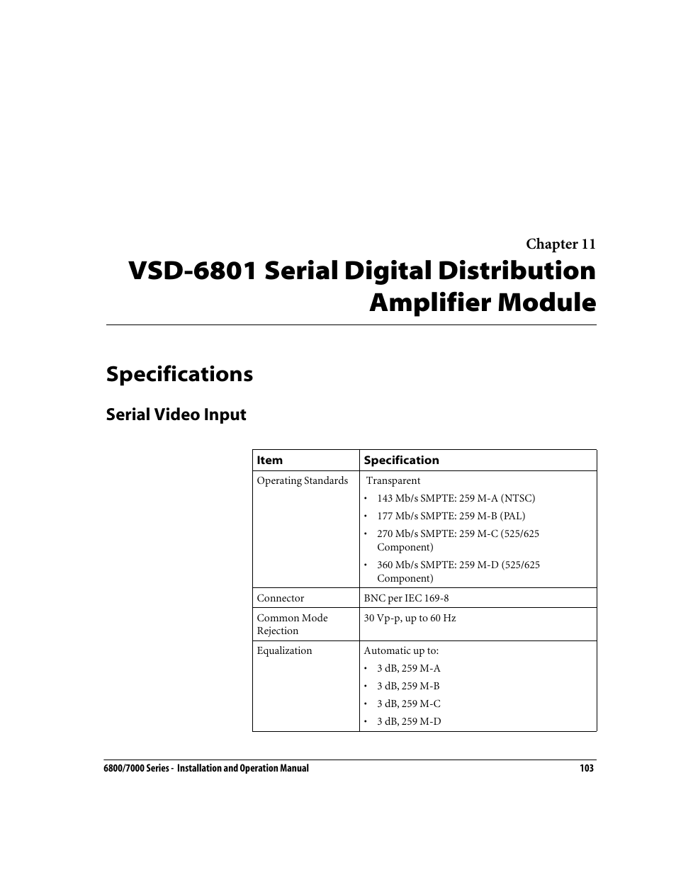 Specifications, Serial video input | Nokia 6800 Series User Manual | Page 130 / 151