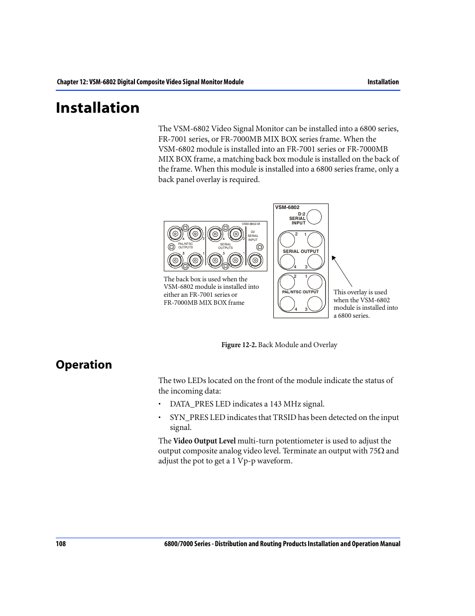 Installation, Operation | Nokia 6800 Series User Manual | Page 135 / 151