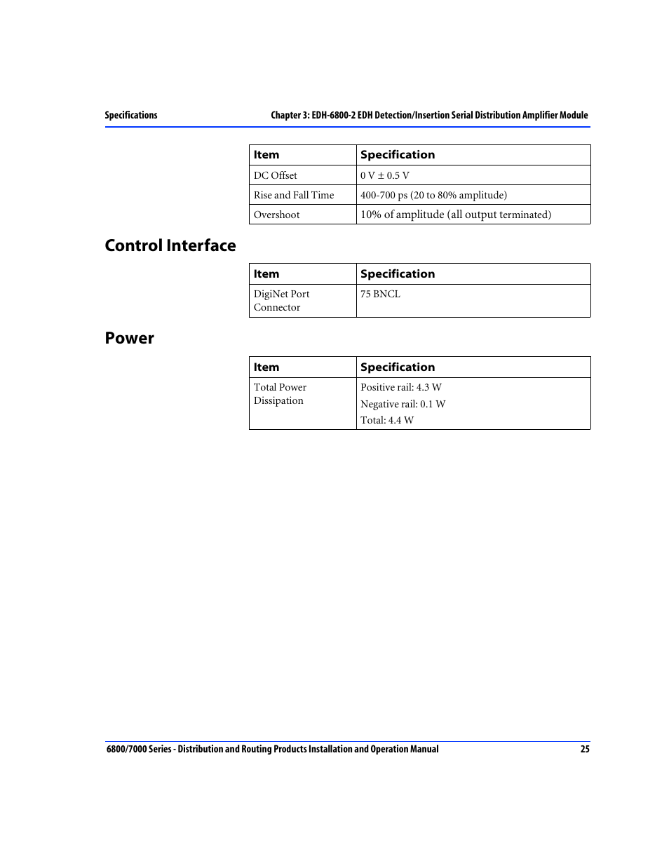 Control interface, Power, Control interface power | Nokia 6800 Series User Manual | Page 52 / 151