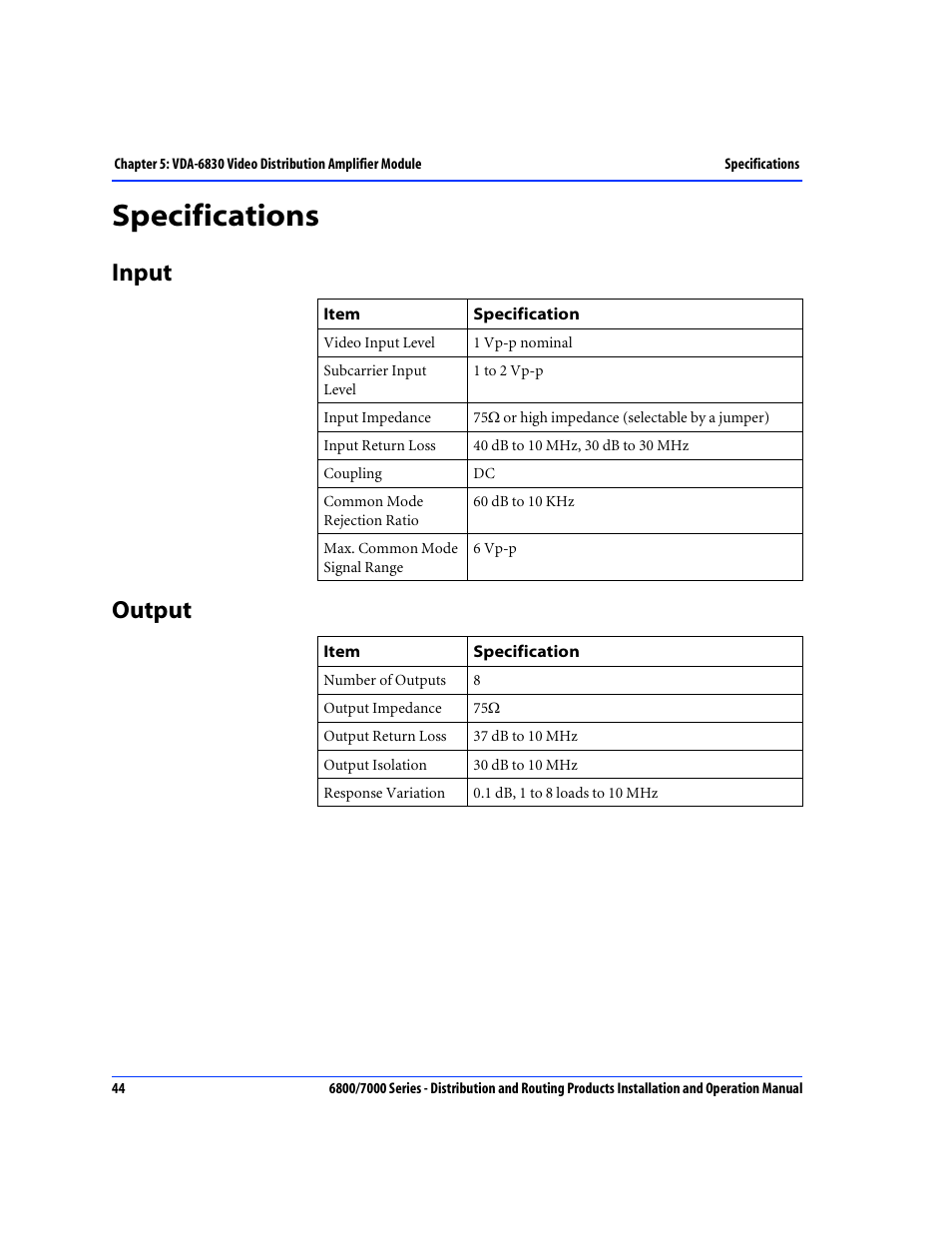 Specifications, Input, Output | Input output | Nokia 6800 Series User Manual | Page 71 / 151