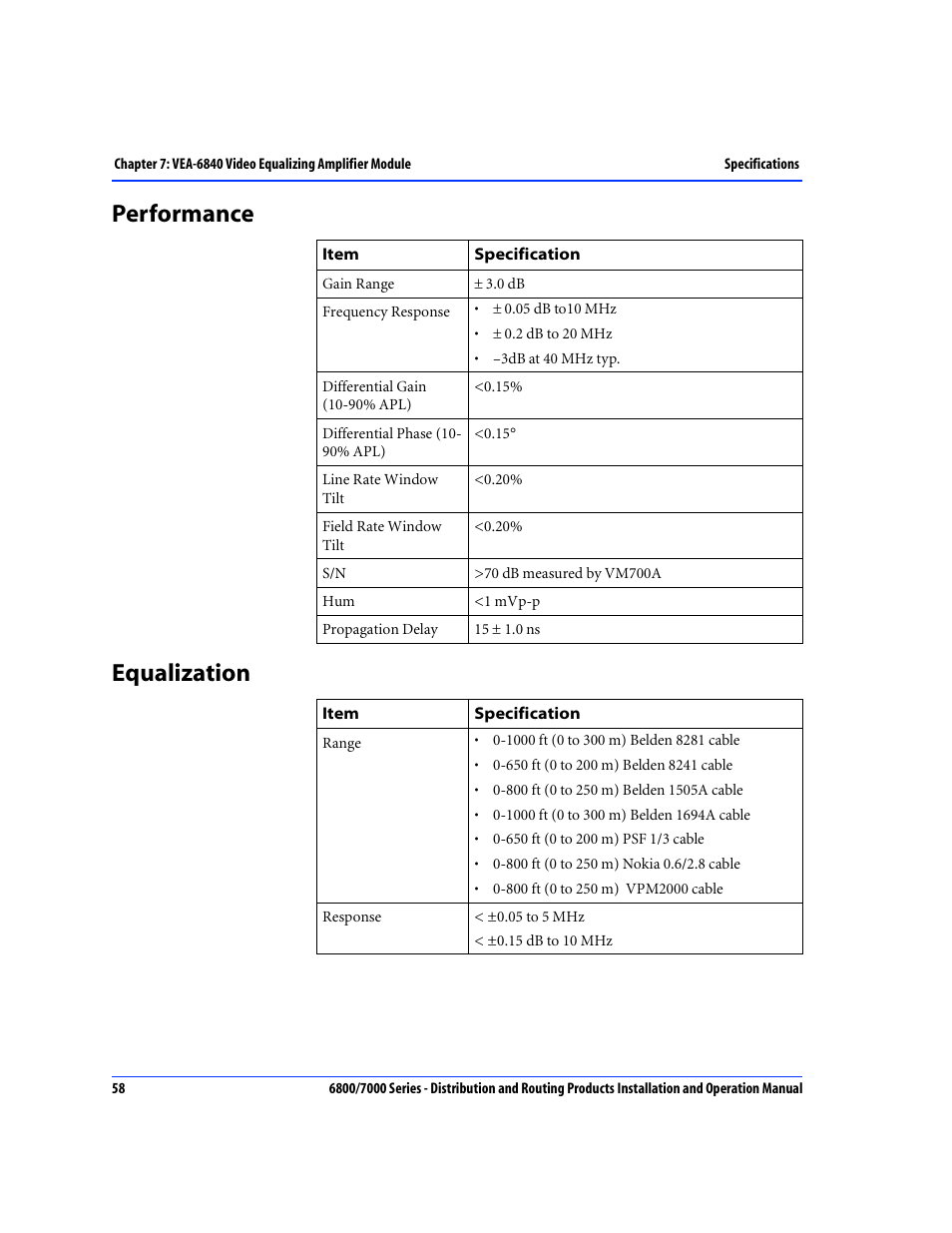 Performance, Equalization, Performance equalization | Nokia 6800 Series User Manual | Page 85 / 151