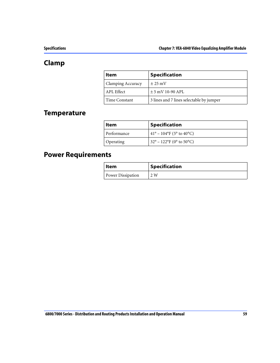 Clamp, Temperature, Power requirements | Clamp temperature power requirements | Nokia 6800 Series User Manual | Page 86 / 151