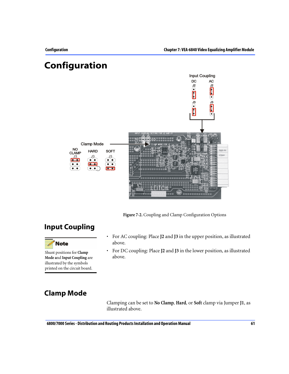 Configuration, Input coupling, Clamp mode | Input coupling clamp mode | Nokia 6800 Series User Manual | Page 88 / 151
