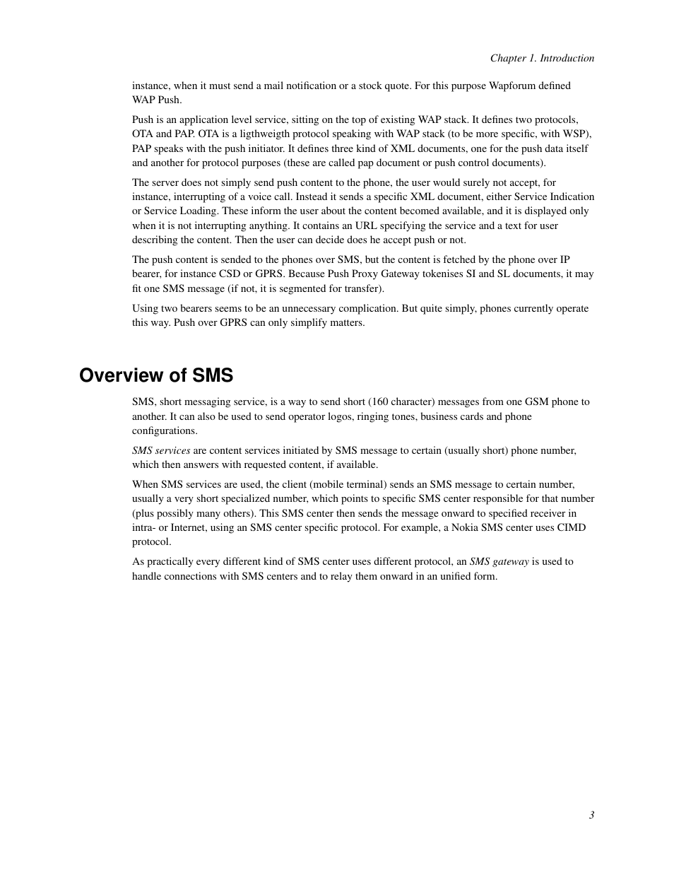 Overview of sms | Nokia WAP and SMS gateway User Manual | Page 10 / 116