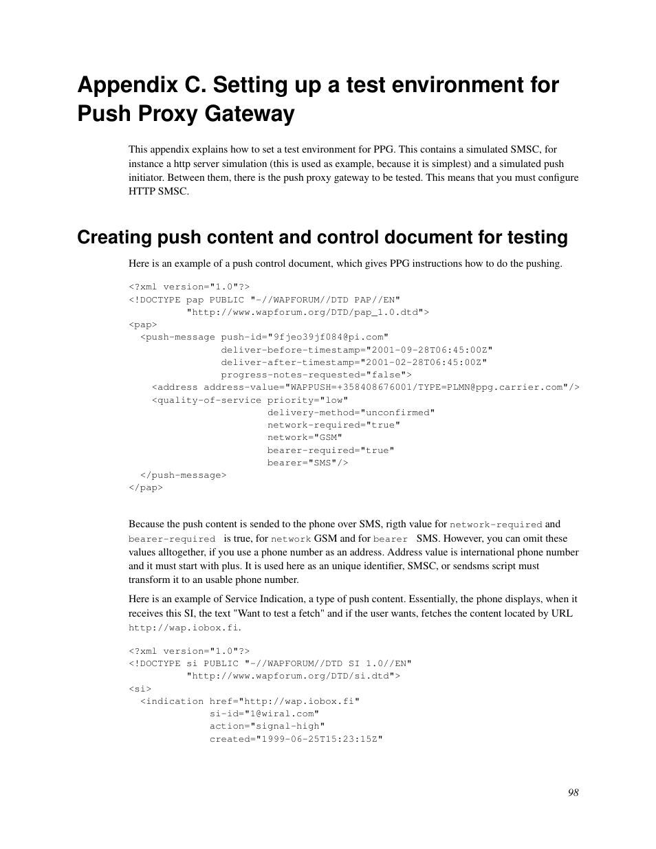 Nokia WAP and SMS gateway User Manual | Page 105 / 116