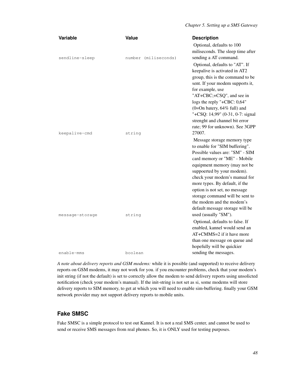Fake smsc | Nokia WAP and SMS gateway User Manual | Page 55 / 116