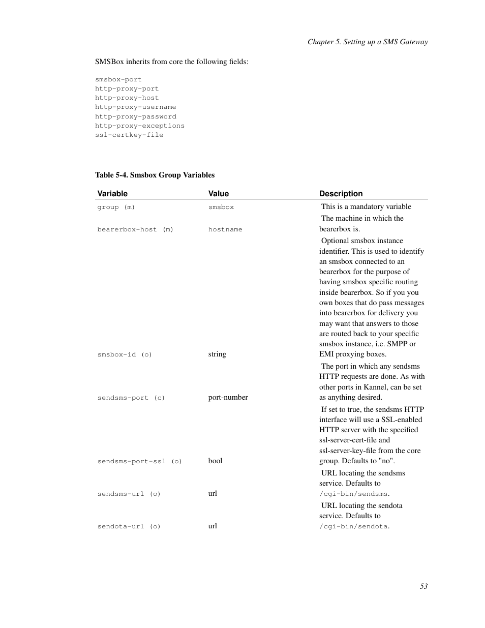 4. smsbox group variables | Nokia WAP and SMS gateway User Manual | Page 60 / 116