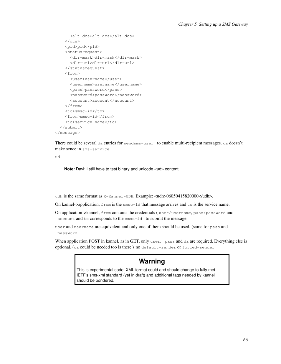 Sendsms-user configurations, Warning | Nokia WAP and SMS gateway User Manual | Page 73 / 116