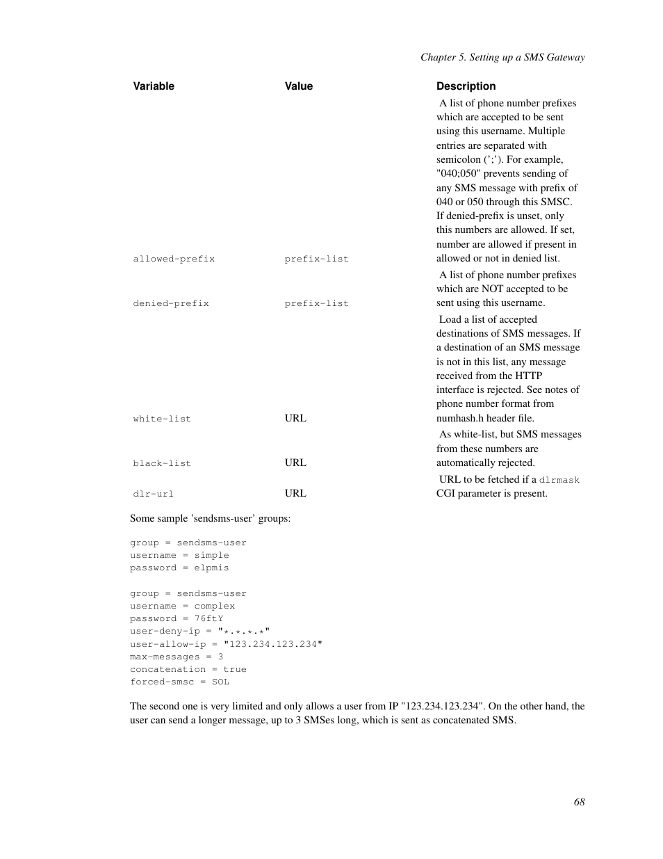 External delivery report (dlr) storage | Nokia WAP and SMS gateway User Manual | Page 75 / 116