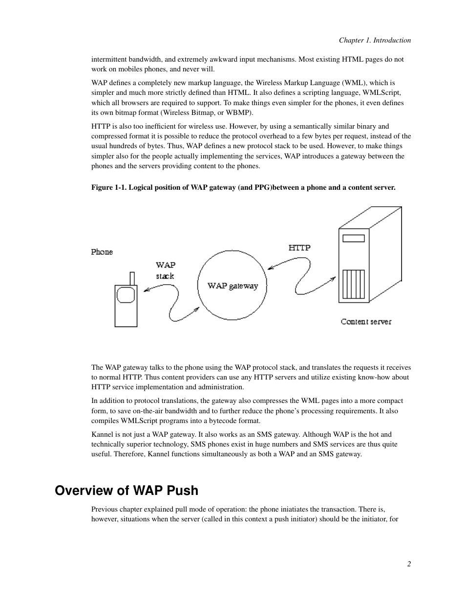 Overview of wap push | Nokia WAP and SMS gateway User Manual | Page 9 / 116