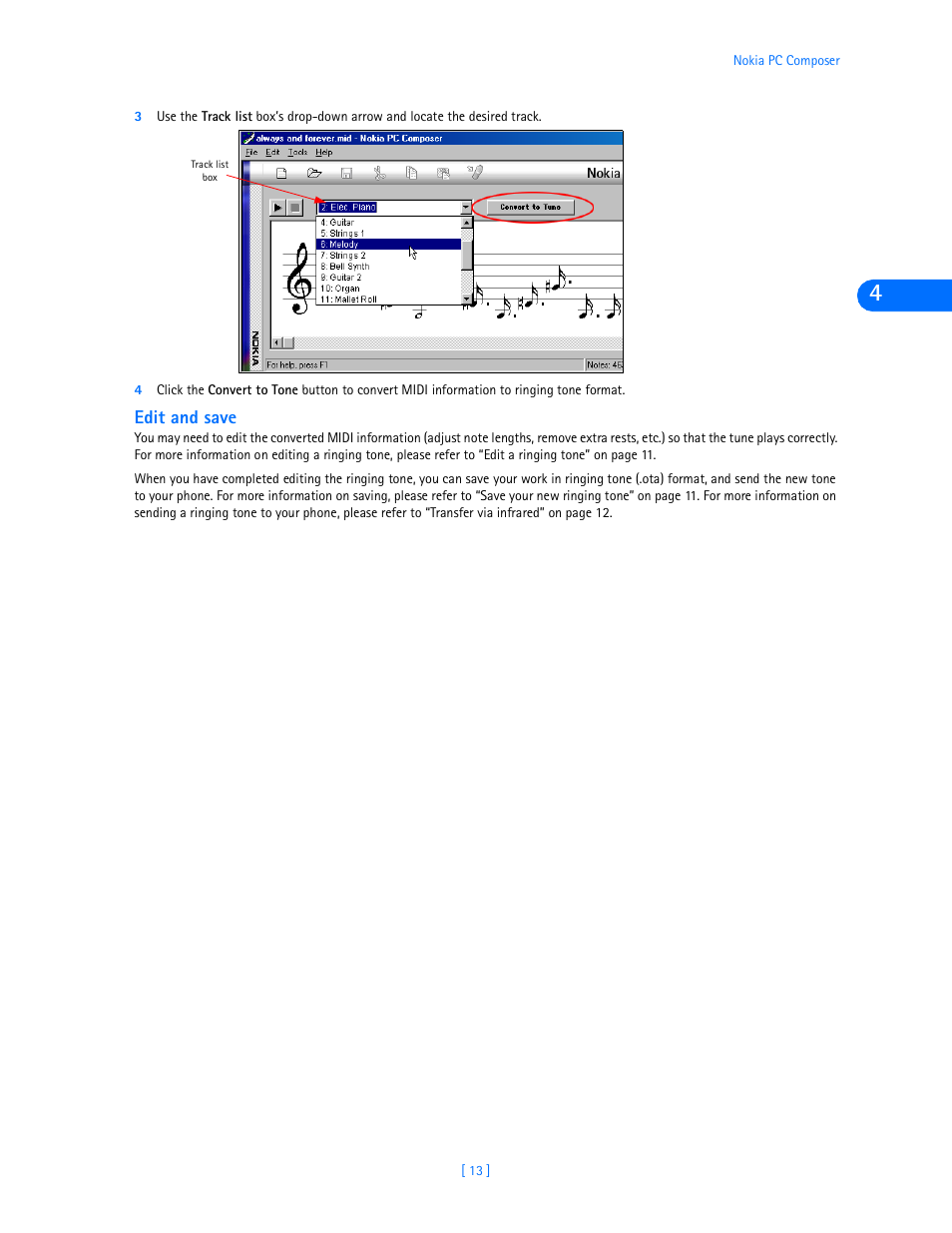 Edit and save | Nokia 3320 User Manual | Page 15 / 32