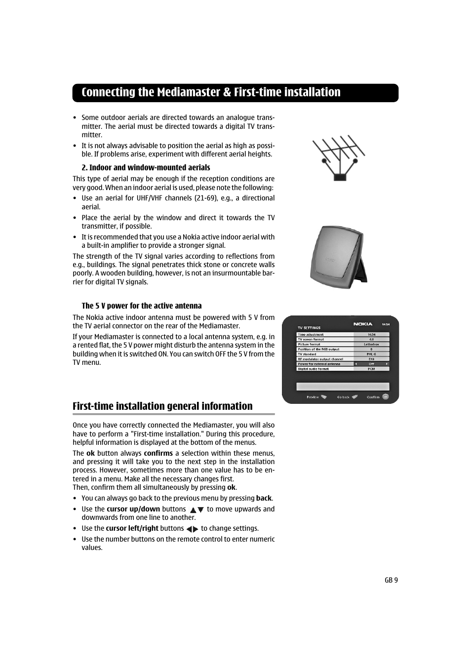 First-time installation general information | Nokia 120 T User Manual | Page 9 / 26