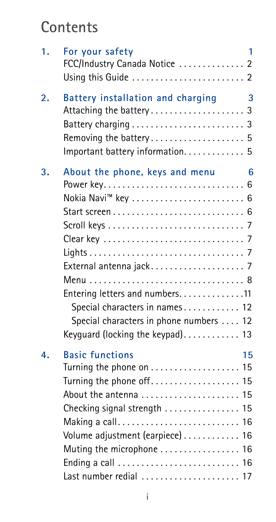 Nokia 5170i User Manual | Page 4 / 97