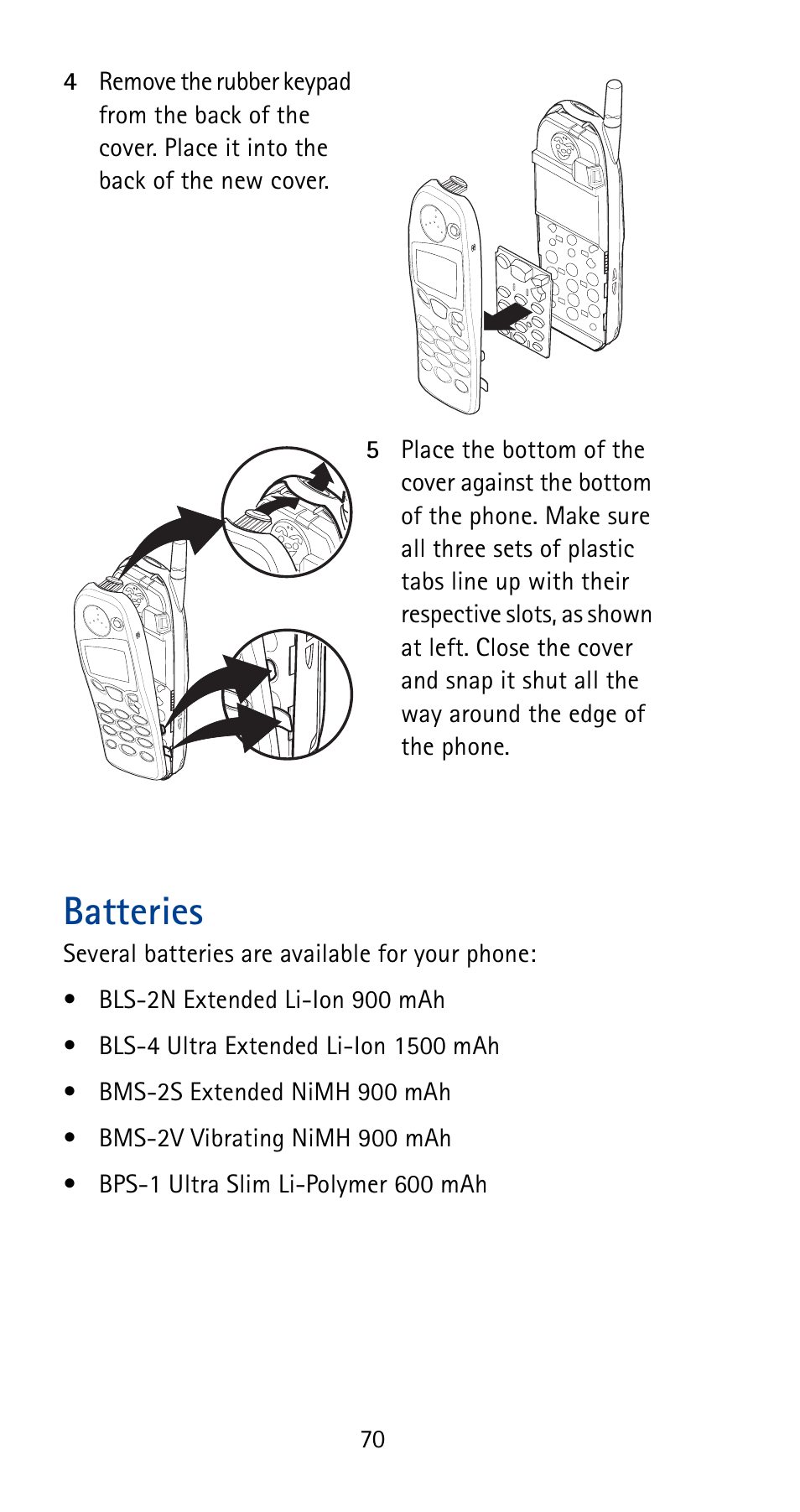 Batteries | Nokia 5170i User Manual | Page 77 / 97