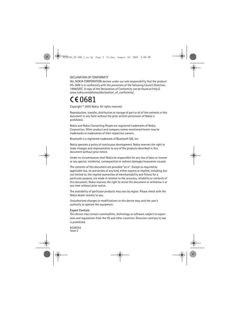 Nokia HS 36W User Manual | Page 2 / 48