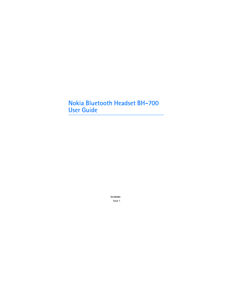 Nokia BH-700 User Manual | 78 pages