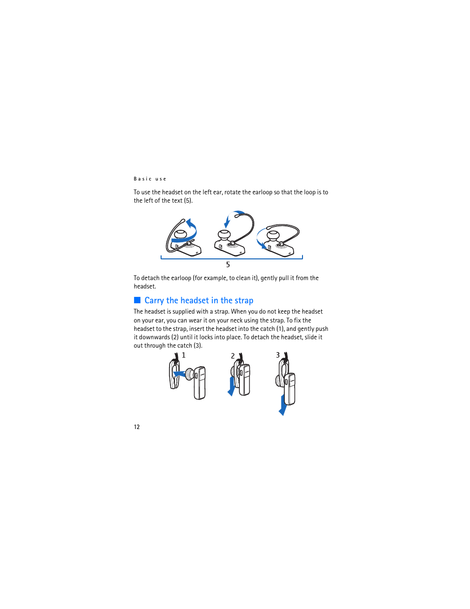 Carry the headset in the strap | Nokia BH-700 User Manual | Page 12 / 78