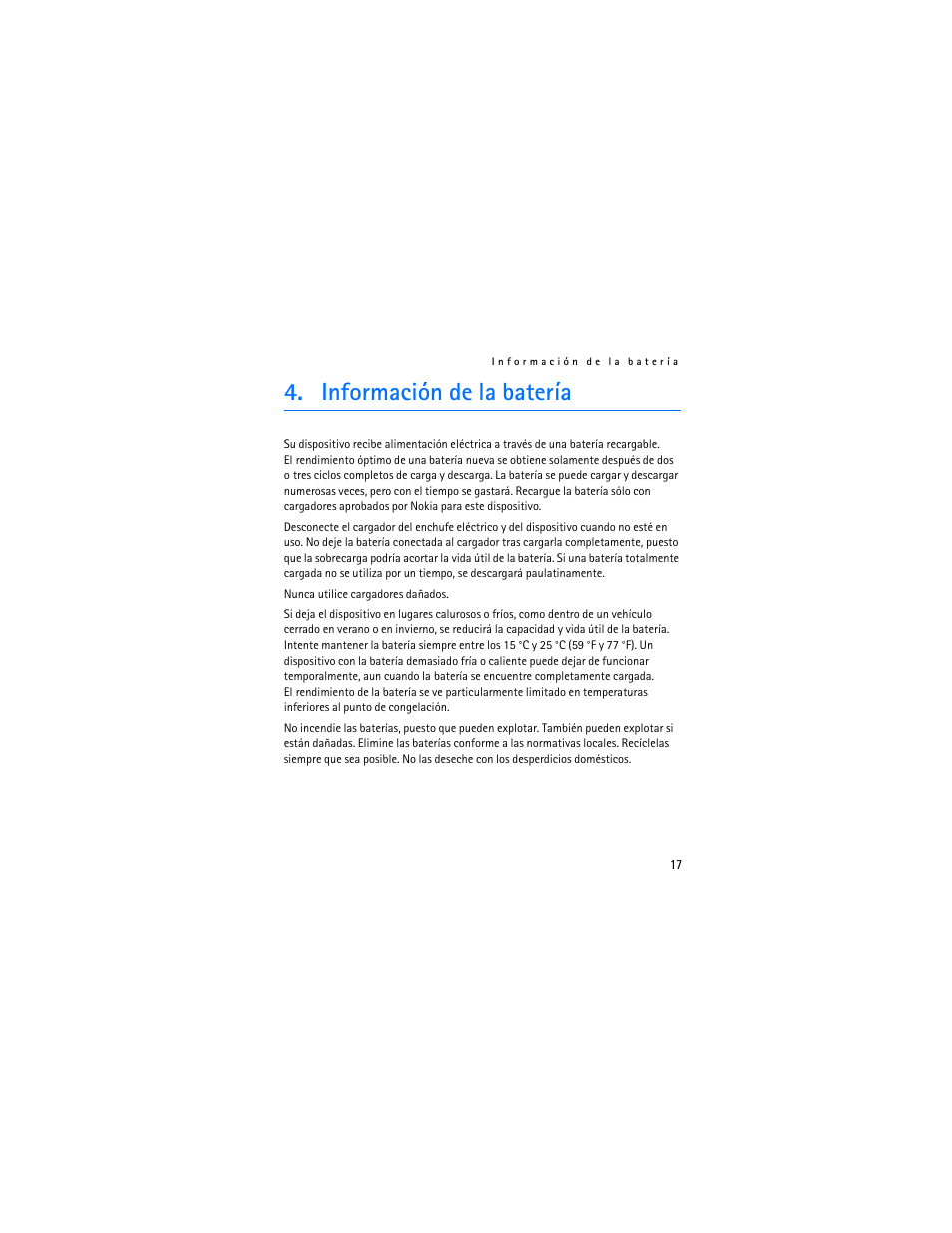 Información de la batería | Nokia BH-700 User Manual | Page 35 / 78