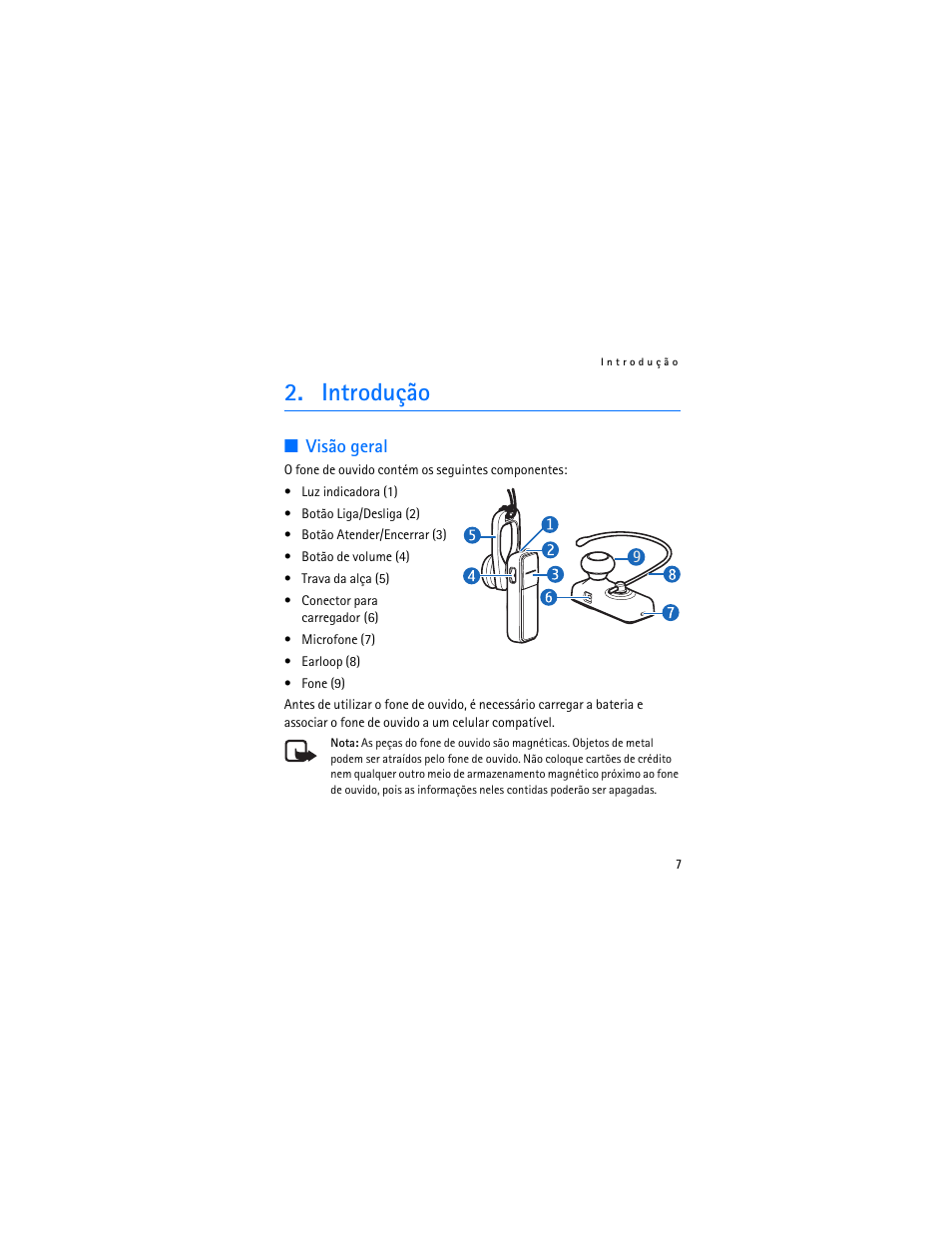 Introdução, Visão geral | Nokia BH-700 User Manual | Page 45 / 78