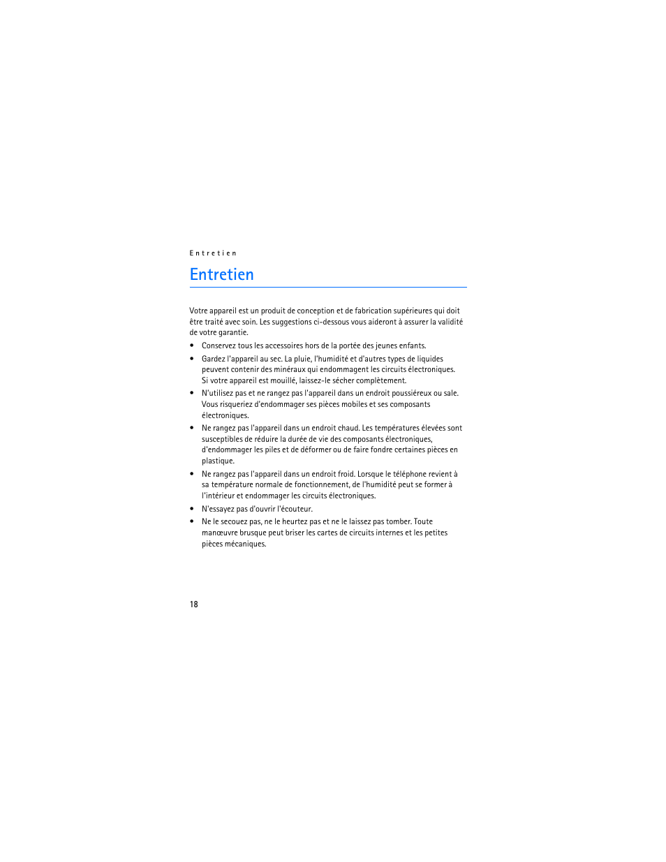 Entretien | Nokia BH-700 User Manual | Page 76 / 78