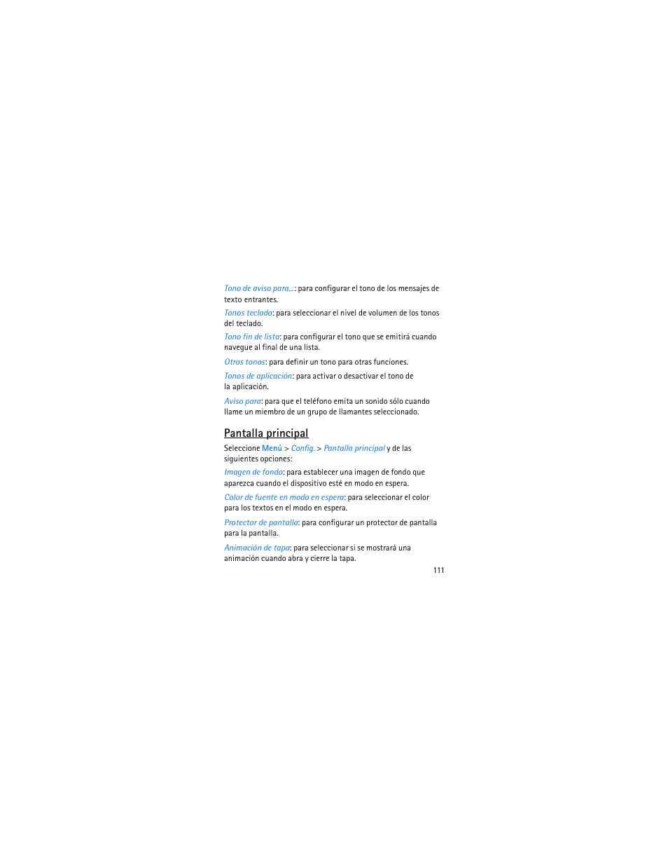 Pantalla principal | Nokia 3606 User Manual | Page 112 / 153