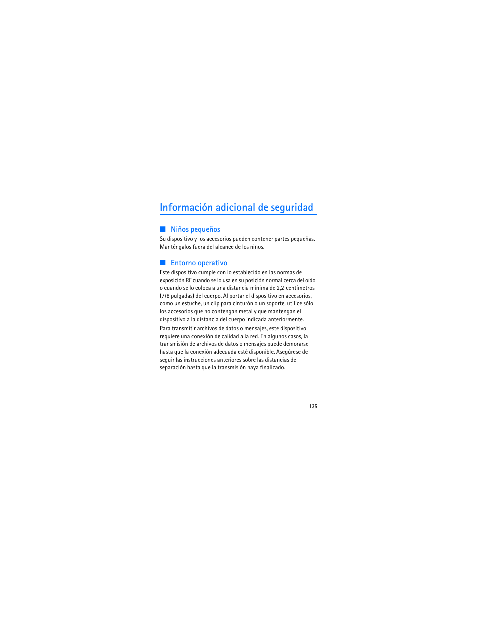 Información adicional de seguridad | Nokia 3606 User Manual | Page 136 / 153