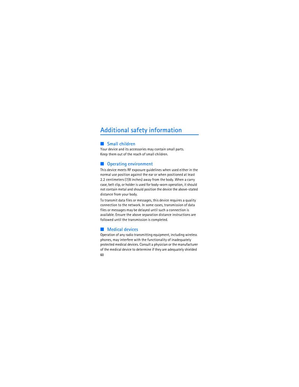 Additional safety information | Nokia 3606 User Manual | Page 61 / 153
