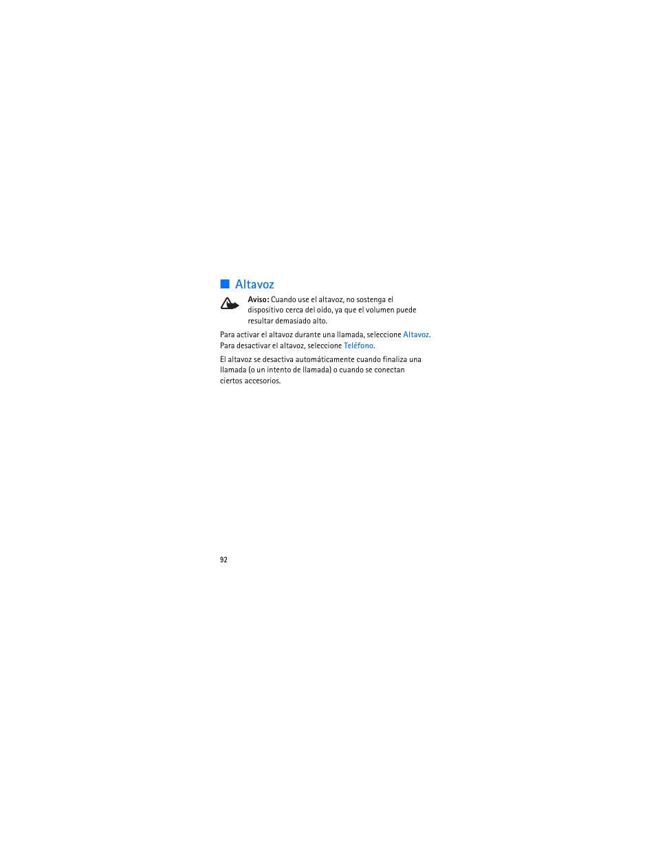Altavoz | Nokia 3606 User Manual | Page 93 / 153