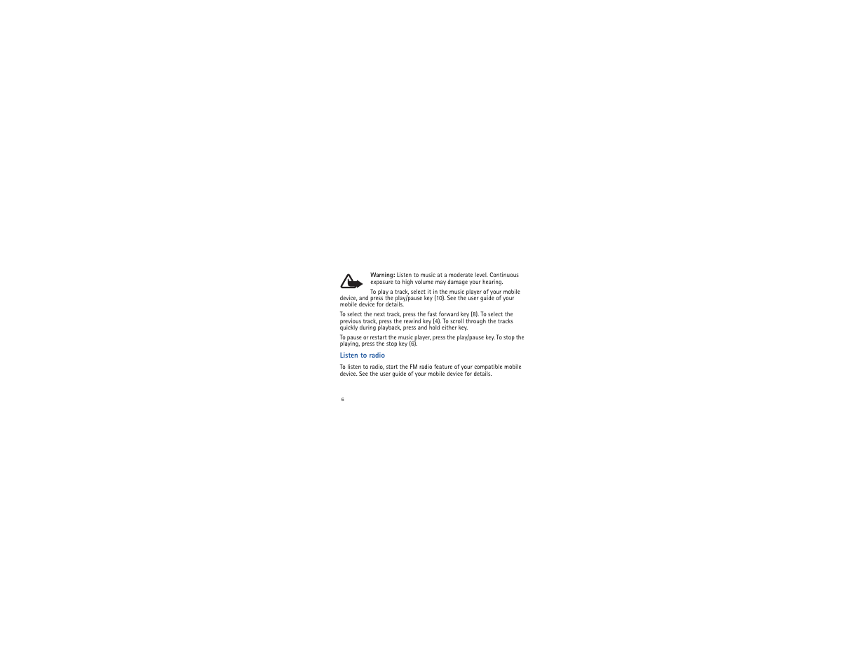 Listen to radio | Nokia AD-54 User Manual | Page 6 / 9