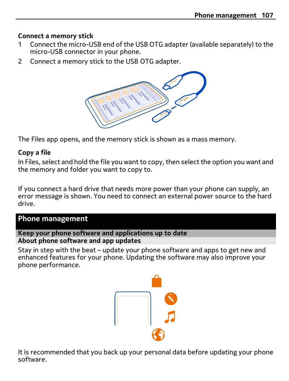 Phone management, About phone software and app updates, Keep your phone software and | Applications up to date | Nokia X7-00 User Manual | Page 107 / 128