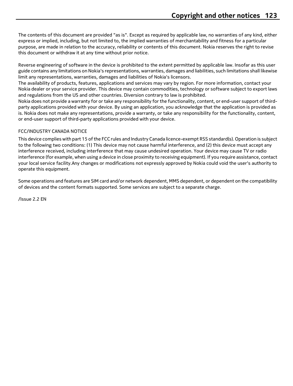 Copyright and other notices 123 | Nokia X7-00 User Manual | Page 123 / 128